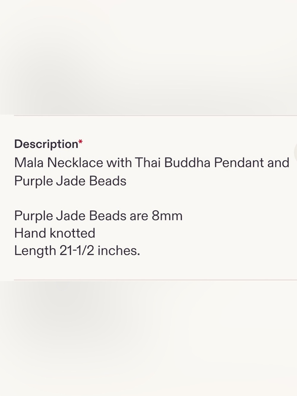 Purple Bead Mala Necklace with Thai Buddha Pendants, Meditation Necklace - Picture 6 of 6